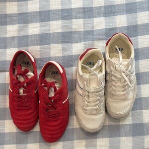 Zara Women Dual Pack Red and White Sneakers